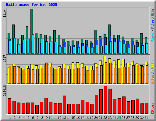 Daily usage for May 2025