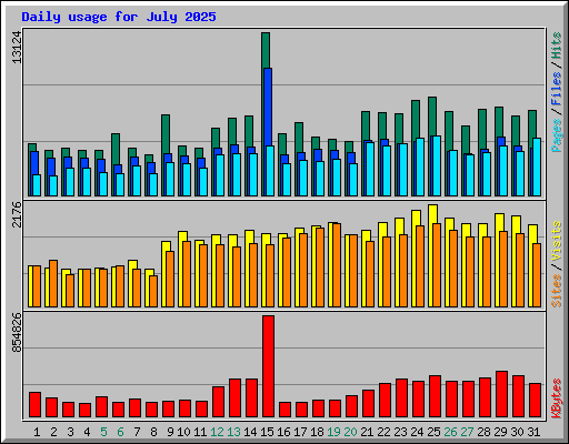 Daily usage for July 2025