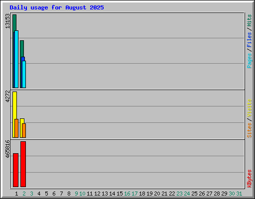 Daily usage for August 2025
